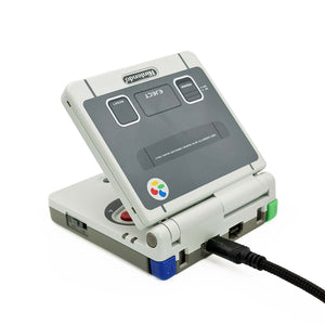 Gameboy Advance SP Super Famicom Edition with grey shell and colored buttons