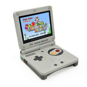 Gameboy Advance SP Super Famicom Edition with grey shell and coloured buttons