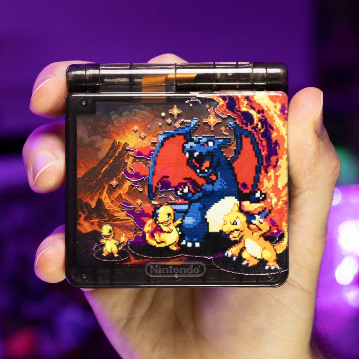 Game Boy Advance SP - Shiny Charizard Evolution Edition - Retro Fit