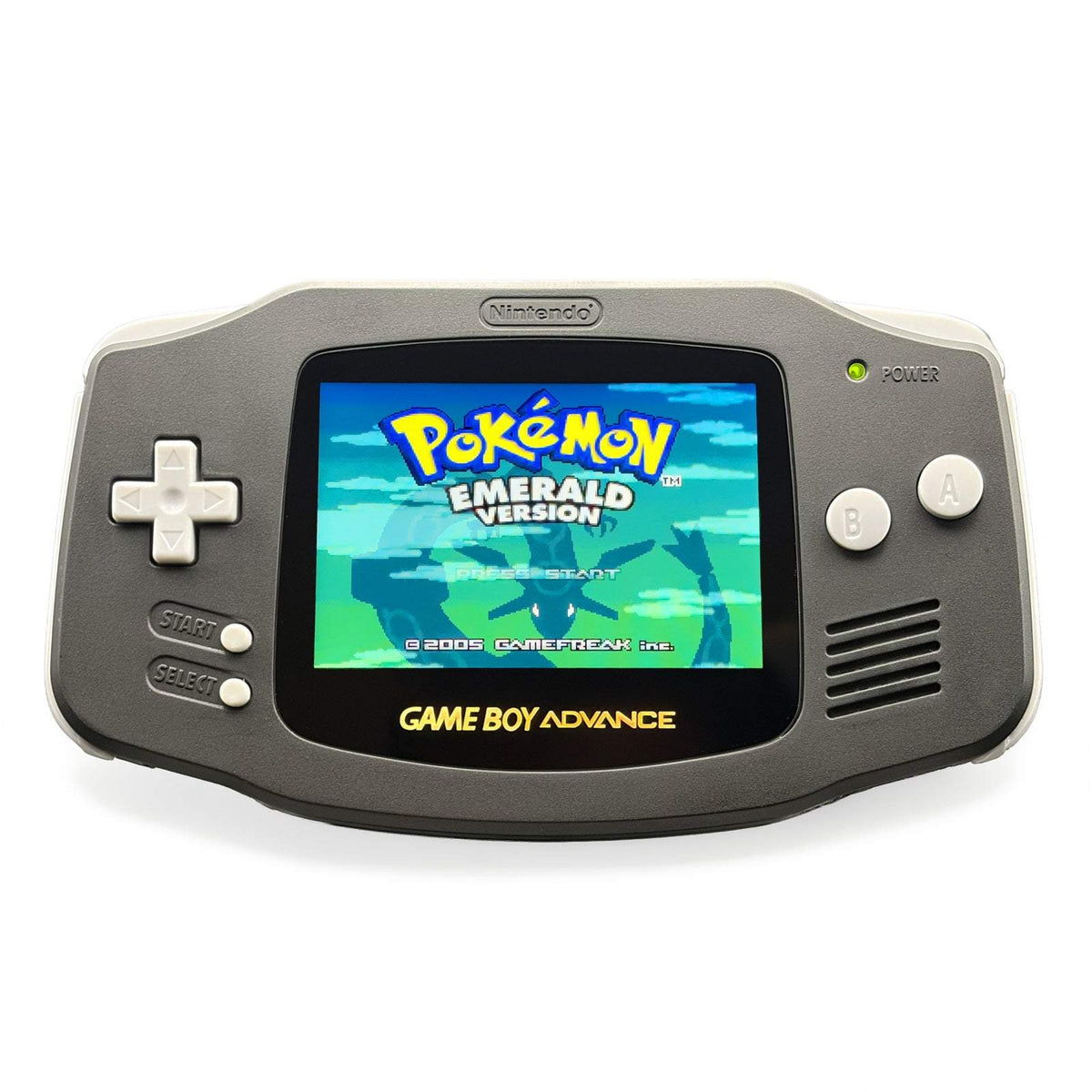 Refurbished Game Boy Advance slate grey console with IPS backlit screen
