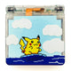 Game Boy Advance SP Surfing Pikachu Edition with transparent shell and pixel art