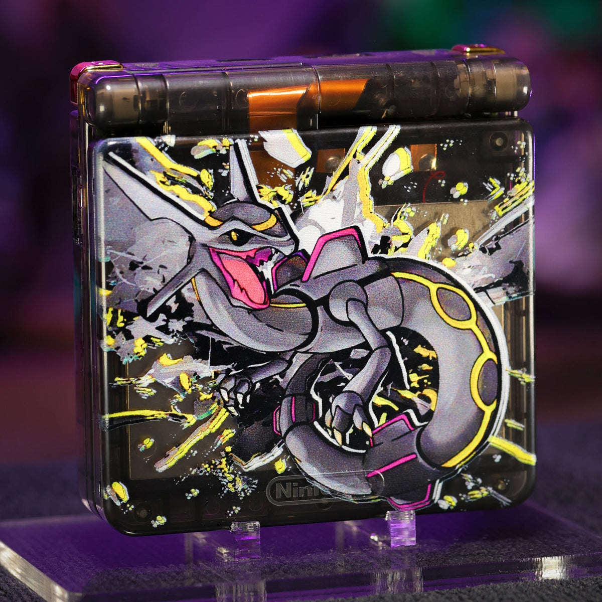 Game Boy Advance SP - Premium Dark Rayquaza Design - Retro Fit
