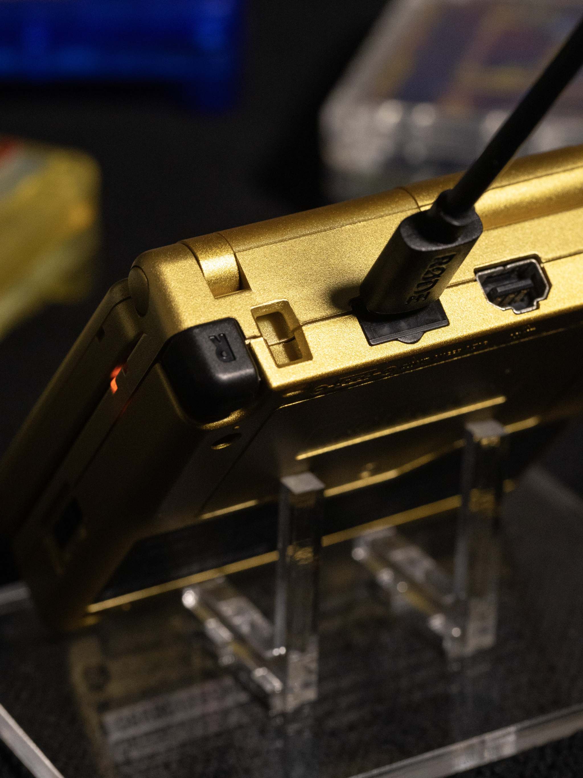 Refurbished gold Game Boy Advance SP Zelda Triforce Edition with IPS V5 backlit screen and Nintendo AGS-101 motherboard